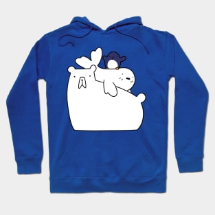 Polar Bear Harp Seal and Penguin Hoodie